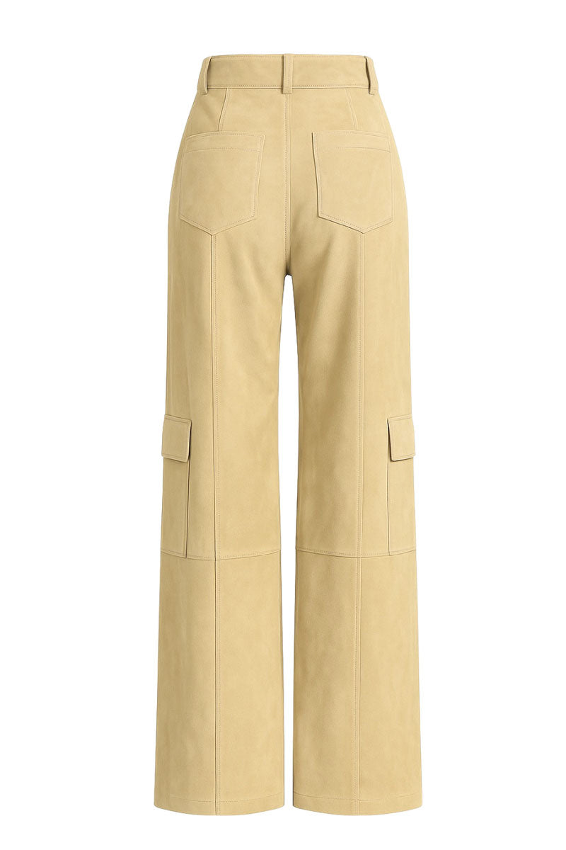 ZUT Sam pants in butter yellow, stylish casual pants with a relaxed fit and modern design, shown on a model.