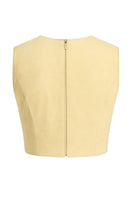 ZUT butter yellow Sam top, casual sleeveless blouse with round neckline and relaxed fit, perfect for everyday wear.