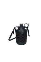 Black ISIDORA MALVA Sandona mini bucket shoulder bag with adjustable strap and stylish design.