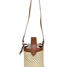 ISIDORA MALVA Sandoná bucket shoulder bag in tan leather with stylish design and spacious interior.