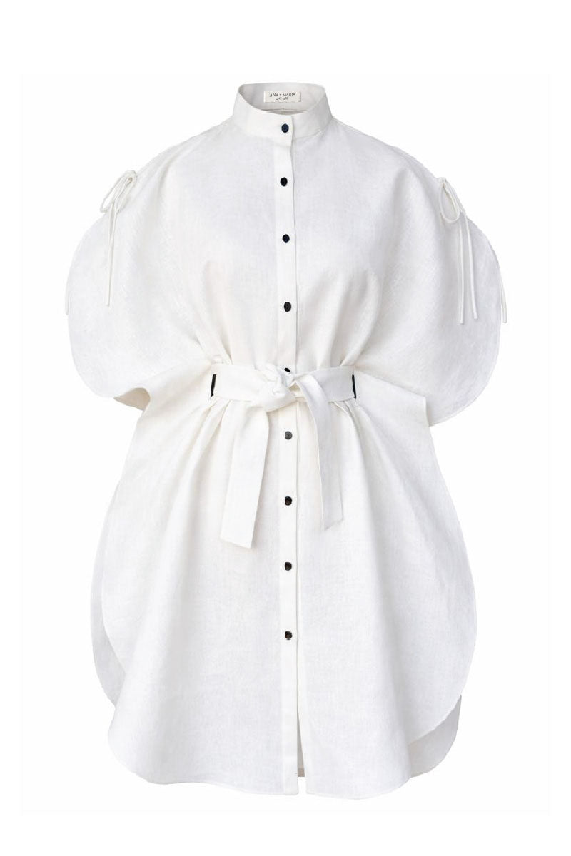 Off-white Saona beach cover-up by ANA + MARIA, lightweight and flowy with a relaxed fit, perfect for beachwear.