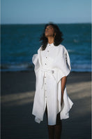 Off-white Saona beach cover-up by ANA + MARIA, lightweight fabric with a relaxed fit, perfect for seaside wear.