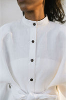 Off-white Saona beach cover-up by ANA + MARIA featuring lightweight fabric and relaxed fit for beach or poolside wear.