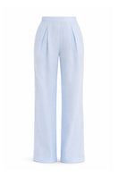 Baby blue SARENA pants by Maylé Vásquez, stylish and comfortable pants with a soft fabric finish.