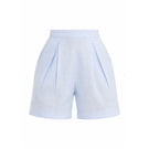 Baby blue SARENA shorts by Maylé Vásquez, featuring a comfortable fit and stylish design for casual wear.
