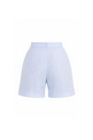 Baby blue Maylé Vásquez Sarena shorts for women, showcasing lightweight fabric and relaxed fit on a clean background.