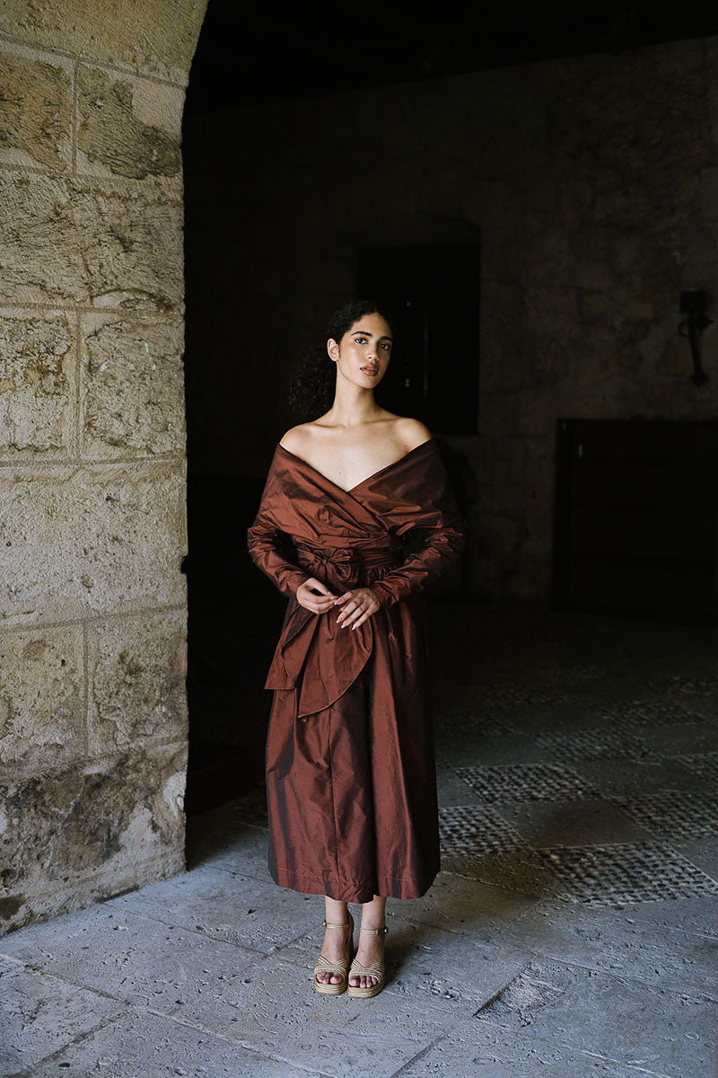 SASHA DRESS IN MAHOGANY - CULT MIA