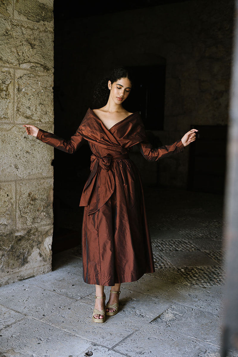 mahogany brown dress Belina Dress-Mahogany