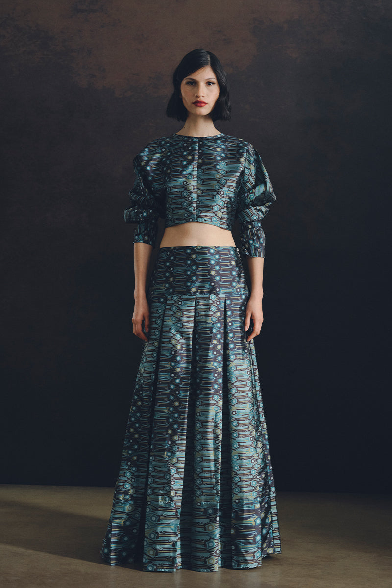 SASTRE ONDA SKIRT IN AQUA