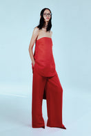 Bright red Sayya SKARLETT top with short sleeves and a fitted style, displayed on a plain background.