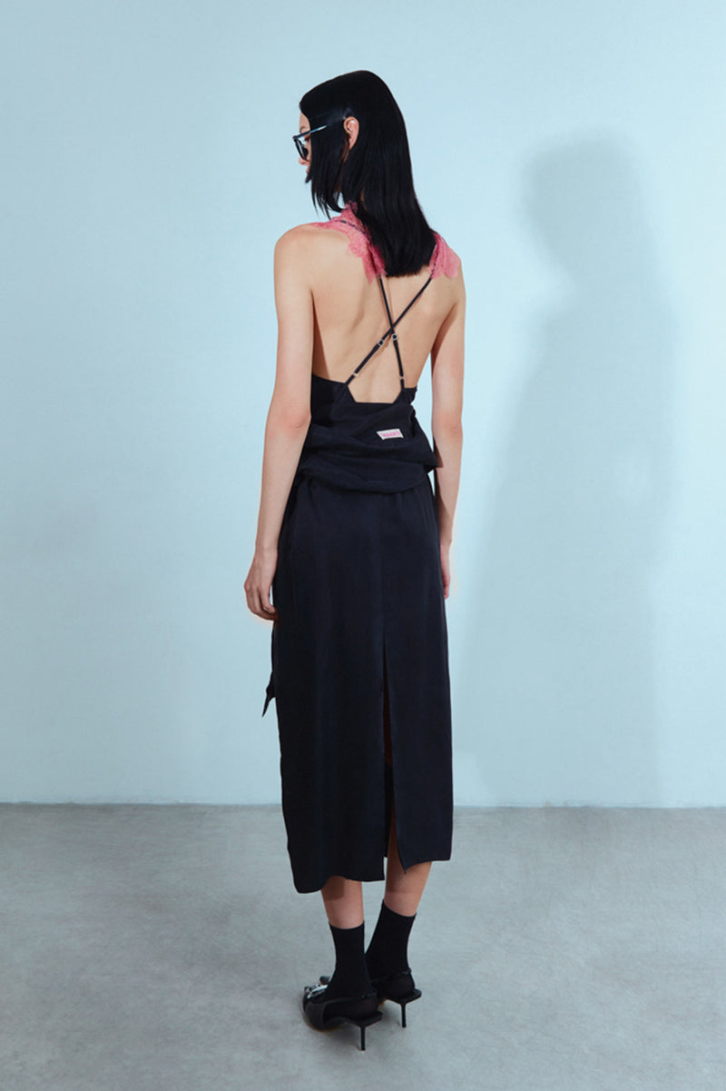 BLACK MIDI SHIRT DRESS - CULT MIA