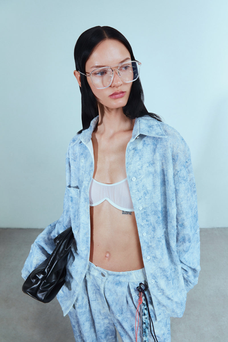 SOFT BLUE PATTERN SHIRT - CULT MIA
