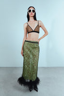 Black lace bra by Sayya featuring delicate lace details and adjustable straps, designed for comfort and elegant style.