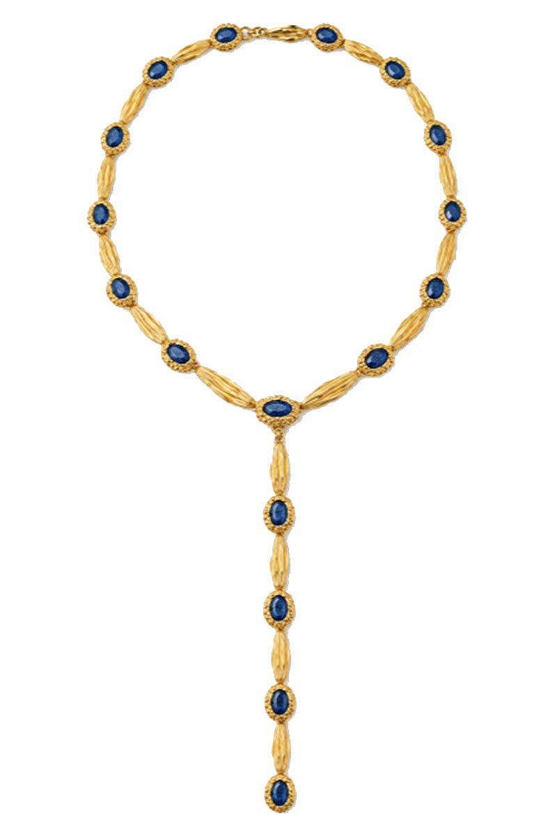 Jude Benhalim Poise Necklace featuring a delicate chain and elegant pendant, displayed on a neutral background.