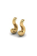 Gold Sculpt S earrings by Oz Objects featuring sleek, modern sculptural design in shiny gold finish.
