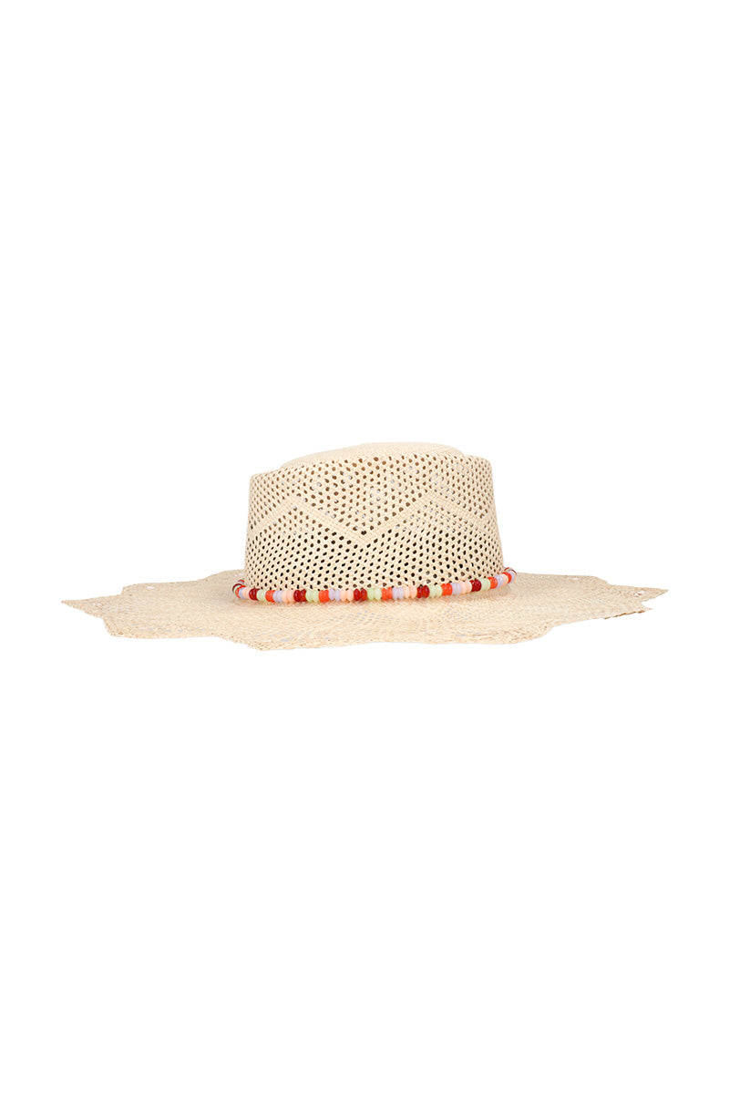 Ser Secrets of Bloom hat featuring floral design, stylish wide brim, and elegant detailing, perfect for fashion-forward accessories.