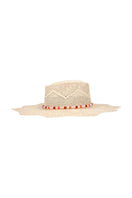 Ser Secrets of Bloom hat featuring floral design, stylish wide-brim style with decorative accents and elegant craftsmanship.