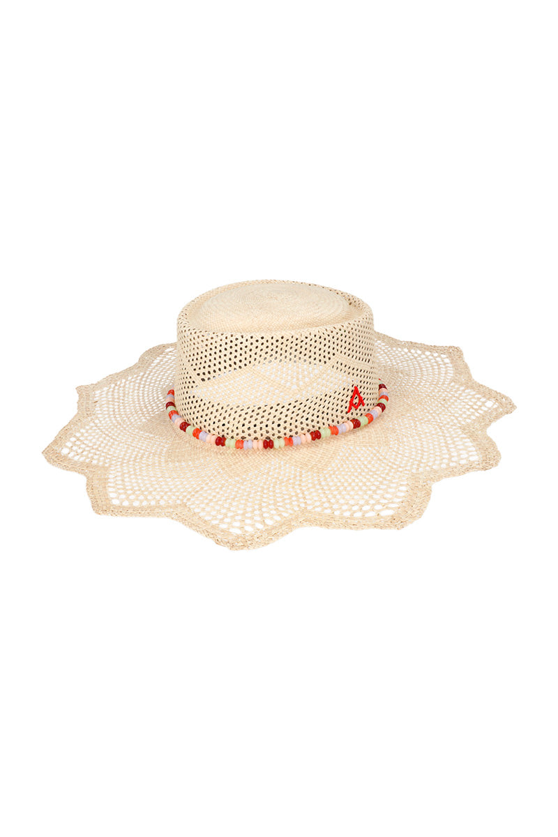 Ser Secrets of Bloom hat featuring a wide brim and floral design, stylish accessory for sunny outdoor wear.