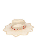 SER Secrets of Bloom hat in a stylish design, featuring intricate details and a wide brim for sun protection.