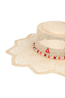 Ser Secrets of Bloom hat featuring intricate floral design and wide brim, stylish accessory for outdoor wear.
