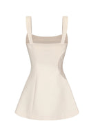 Back view of Nana Jacqueline Selena white mini dress featuring a fitted silhouette and elegant design.