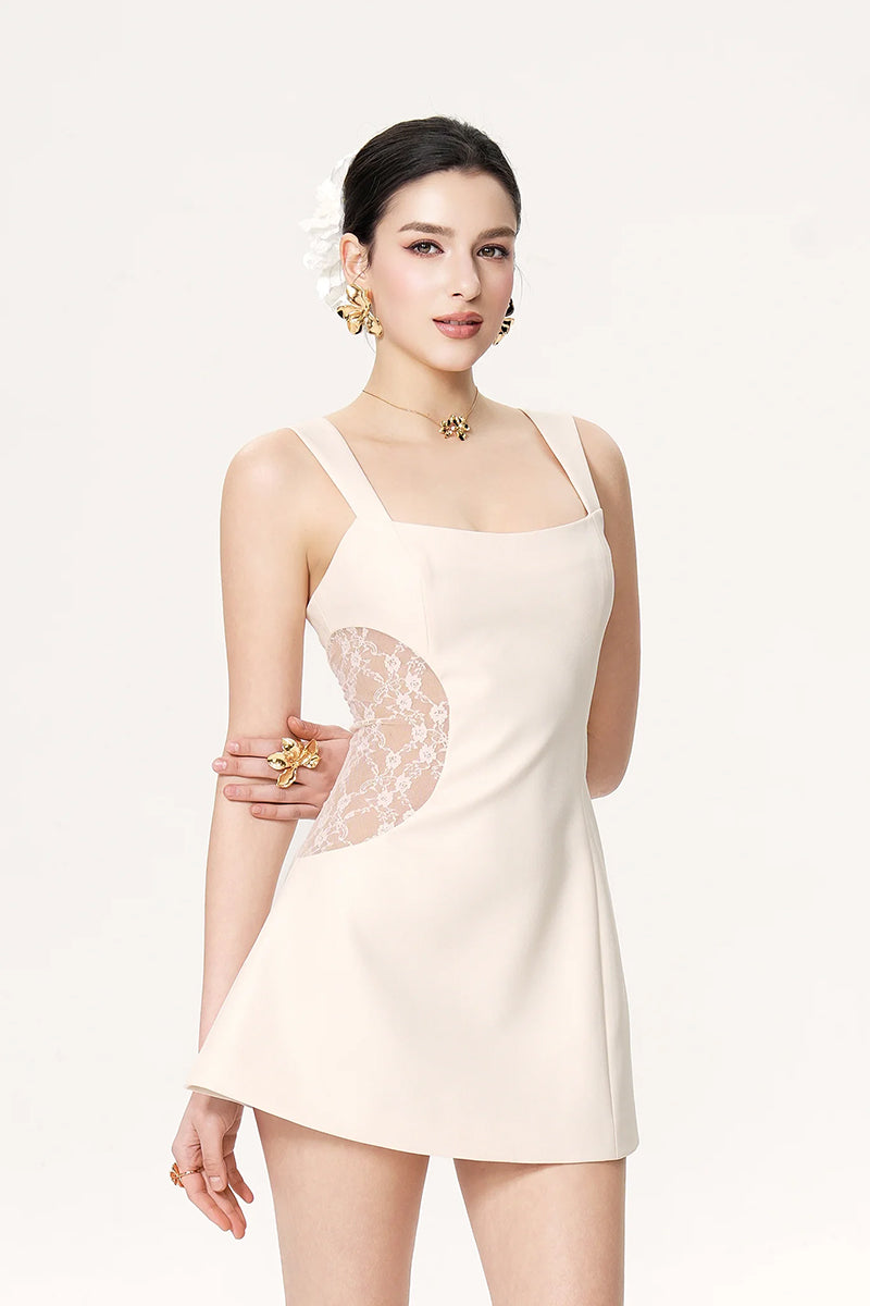 White Selena mini dress by Nana Jacqueline, featuring a stylish and elegant design with a fitted silhouette and chic details.