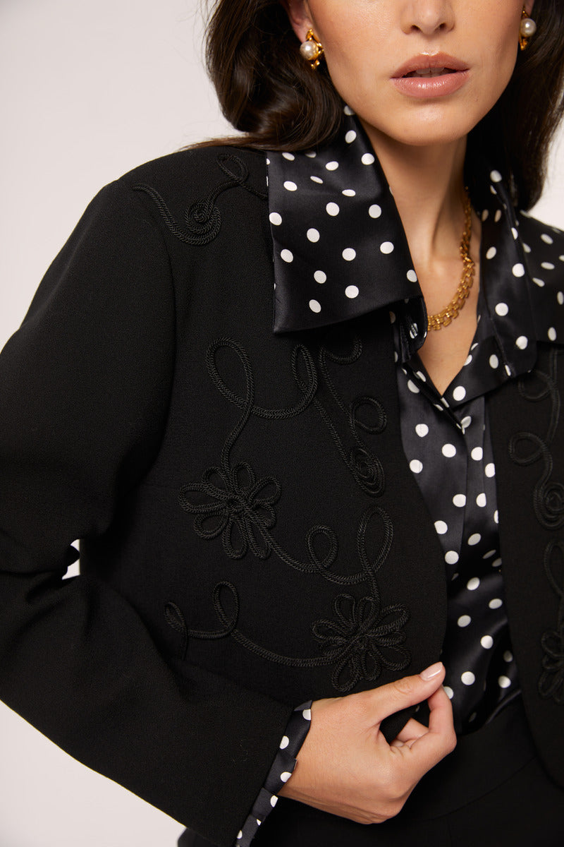 Black and white polka dot blouse from Señorita, Antonia Polka Blouse in a stylish shirt design, perfect for casual or office wear.