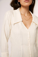 Ivory Alba blouse by Señorita featuring a stylish shirt design with a relaxed fit and elegant collar detail.
