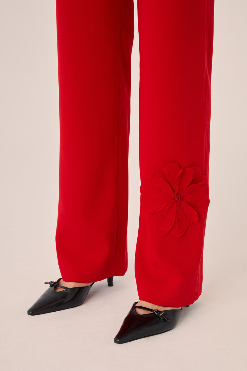 Red Teresa pants by Señorita featuring a stylish, tailored design perfect for casual or dressy occasions.