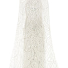 Valenciani white sequin midi cape dress, elegant gown with shimmering sequins and flowing cape detail for formal occasions.