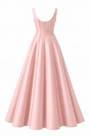 Light pink Seraphine gown by Nihan Peker featuring elegant fabric and flowing design, perfect for formal occasions.