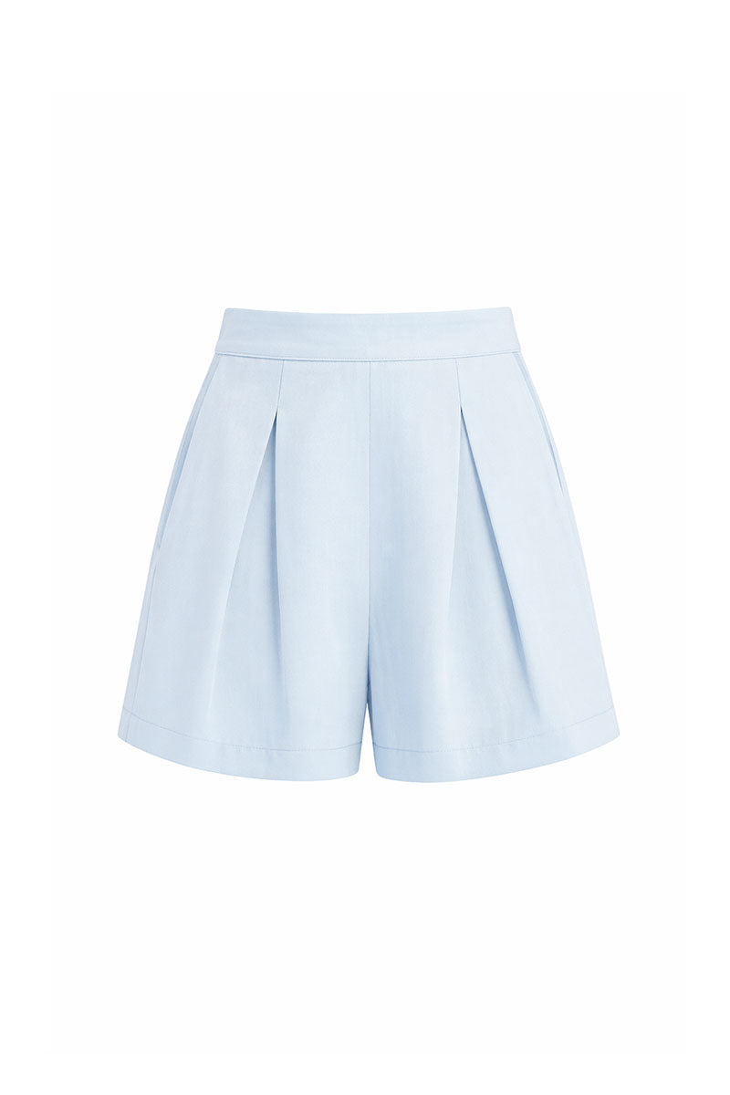 Baby blue Serenito shorts by Maylé Vásquez, lightweight and comfortable casual shorts for children.