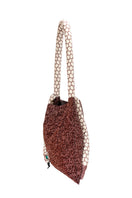 SAC DE SOUL Serpent Big Burgundy and Cream shoulder bag with snake-embossed leather and sleek design, side view.