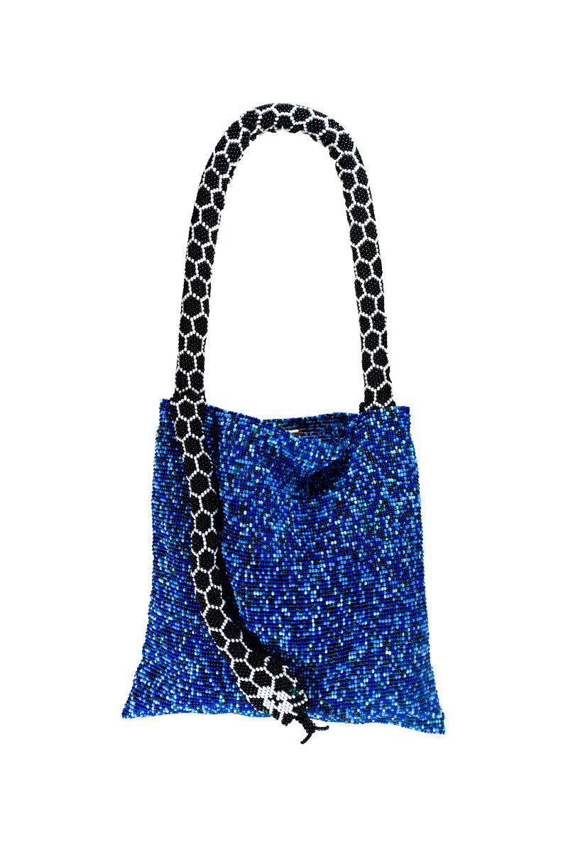 SERPENT SMALL BLUE AND BLACK BAG - CULT MIA