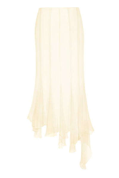 Shell-Godet-Asymm-Skirt-Lt-Ylw