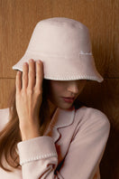 Pink Shell women's silk wool bucket hat by MANITO, featuring soft fabric and a stylish, casual design.
