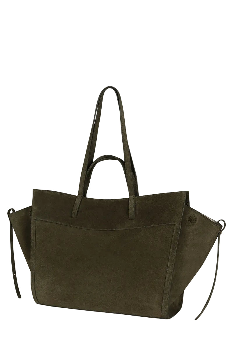 SHOPPING BAG IN OLIVE SUEDE - CULT MIA