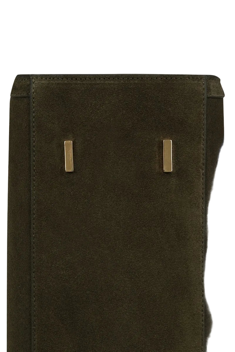 SHOPPING BAG IN OLIVE SUEDE - CULT MIA
