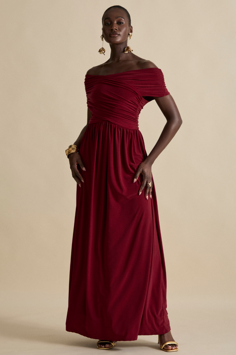SIDRA MAXI DRESS IN RUMBA RED