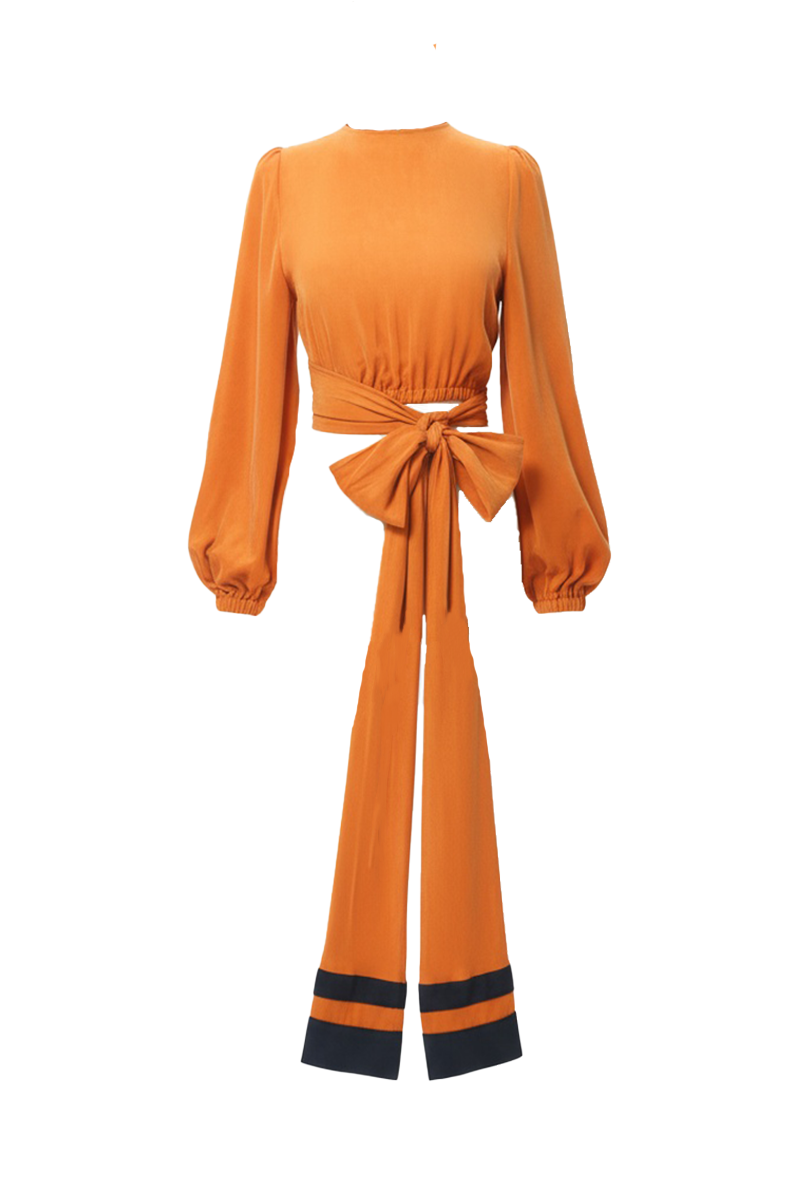 niLuu Sienna Maia wrap top, stylish women's blouse with a wrap design, shown in a versatile fabric and color.