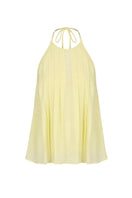 Bright yellow Sierra top by Summer Away in canary color, featuring a stylish sleeveless design and lightweight fabric.