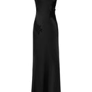 Black Signature V-neck lace maxi dress from Stolen Stores, flowing fabric with a stylish V-neck design.