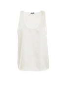 Kris Marán silky ivory lounge top, lightweight and smooth fabric, casual yet elegant, perfect for relaxed or lounge wear.