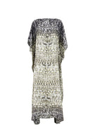 Amel Batita Skin Brocot Kaftan maxi dress featuring flowing fabric and intricate patterns, perfect for stylish summer wear.