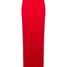 Red pleated maxi skirt from Santa Brands, flowing fabric with a full-length, elegant design perfect for stylish outfits.