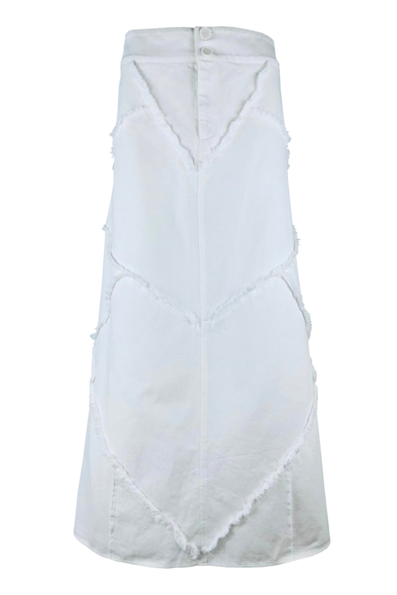 CUTS DENIM SKIRT IN IVORY