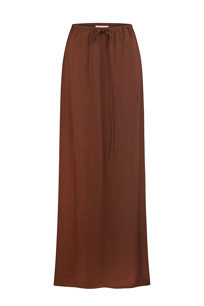 CHOCOLATE CUT-OUT MAXI SKIRT - CULT MIA
