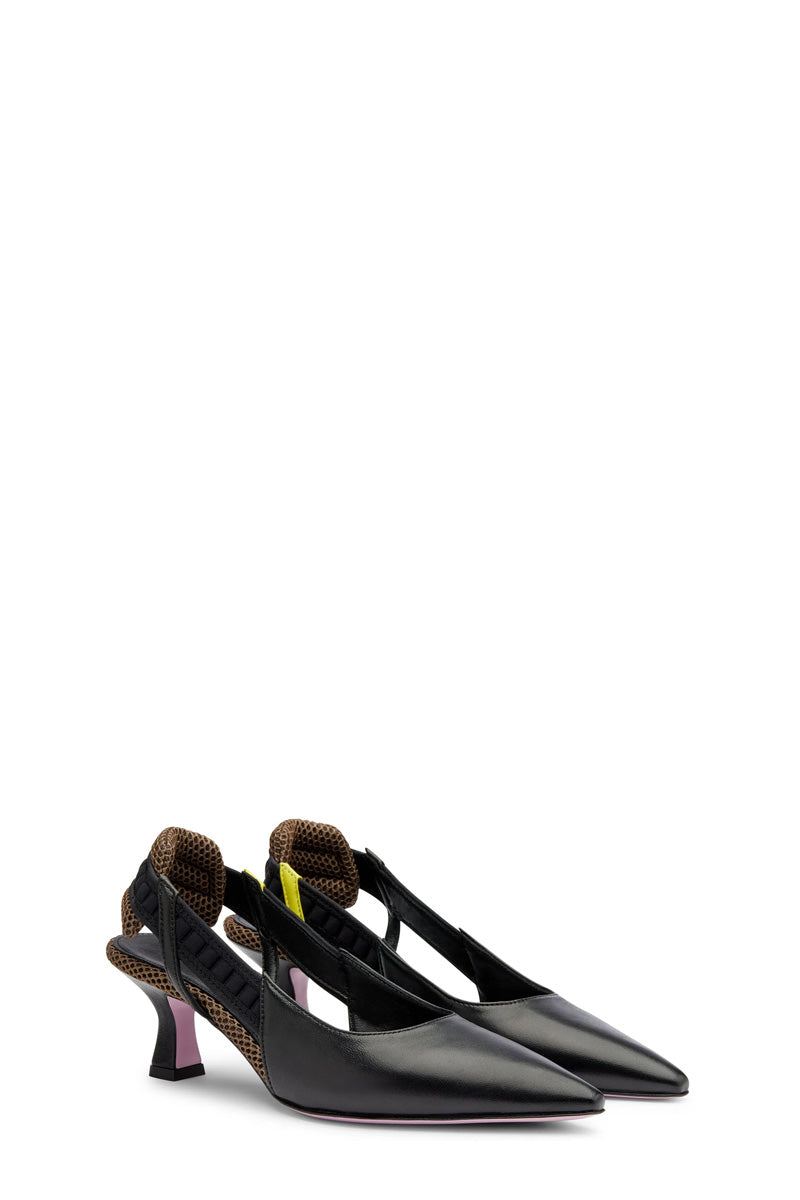 SLINGBACK TEA NERO HEELS - CULT MIA