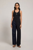 Light blue Solaya Top by Summer Away, sleeveless design with a relaxed fit, displayed on a hanger.