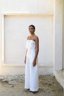 Off-white ANA + MARIA Sole Pants displayed flat, showcasing their stylish, modern design and tailored fit.